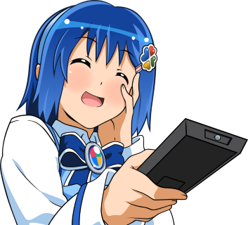 Image of smiling Madobe Nanami, official Windows 7 OS-Tan.