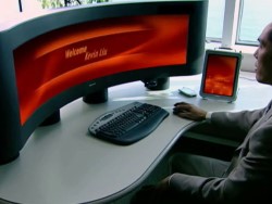 Businessman working on a computer